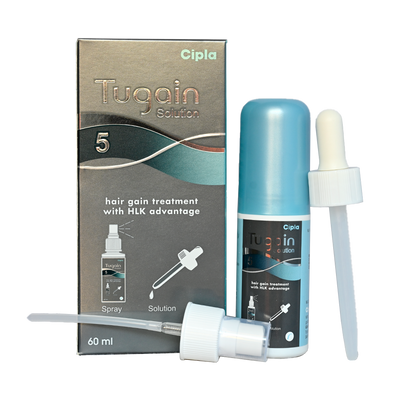 Tugain 5% Minoxidil Topical Solution for Men.